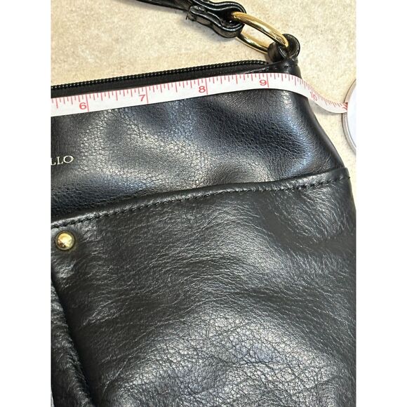 Tignanello Women's Black Genuine Leather Adjustable Strap Zipper Crossbody Bag - Picture 11 of 11